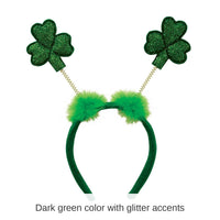 12 Pack Bulk St. Patrick's Day Glittered Shamrock Boppers- Dark Green
