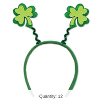 12 Pack Bulk St. Patrick's Day Glittered Shamrock Boppers