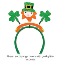 12 Pack Beistle St. Patrick's Day Glittered Shamrock Boppers w/ Leprechaun