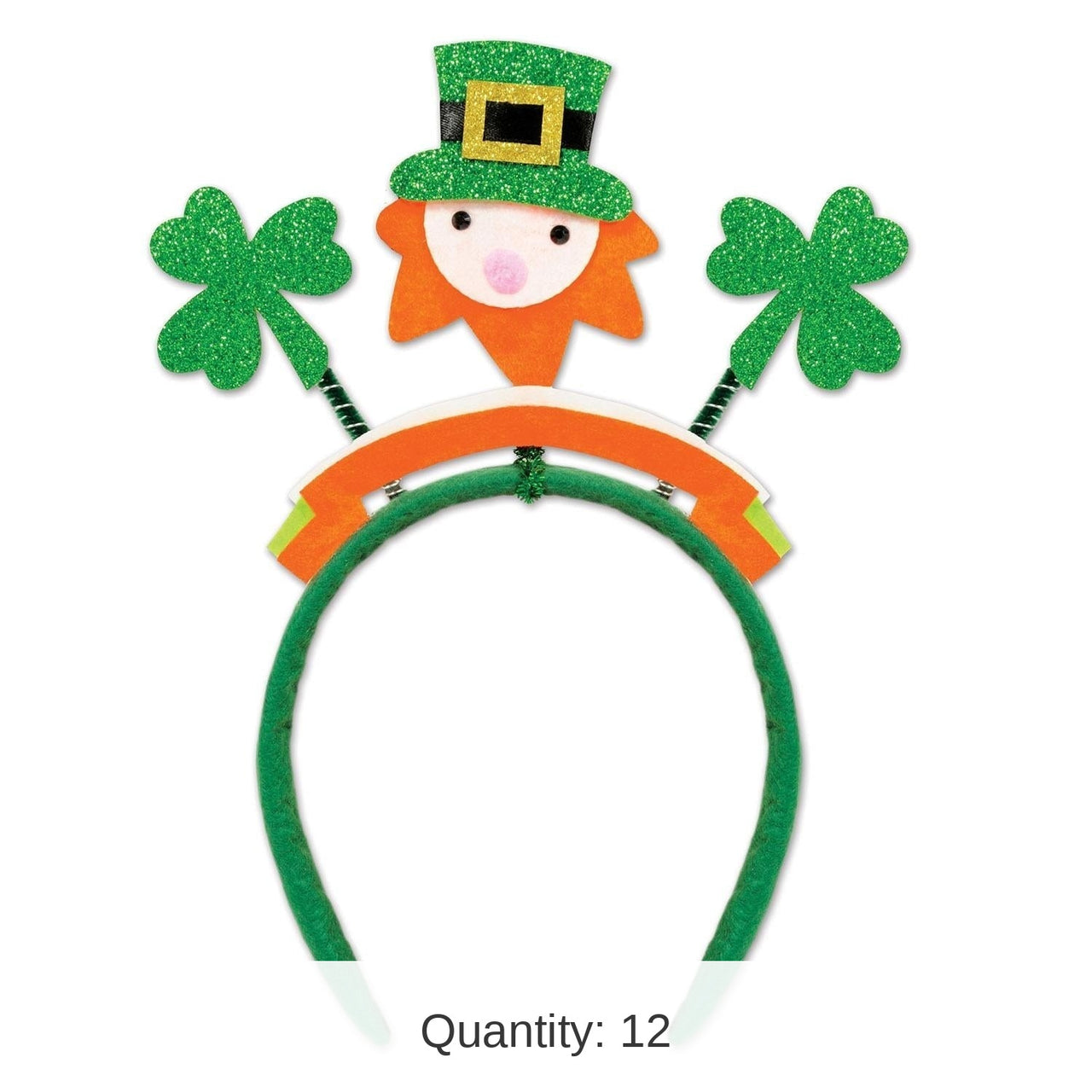 12 Pack Beistle St. Patrick's Day Glittered Shamrock Boppers w/ Leprechaun