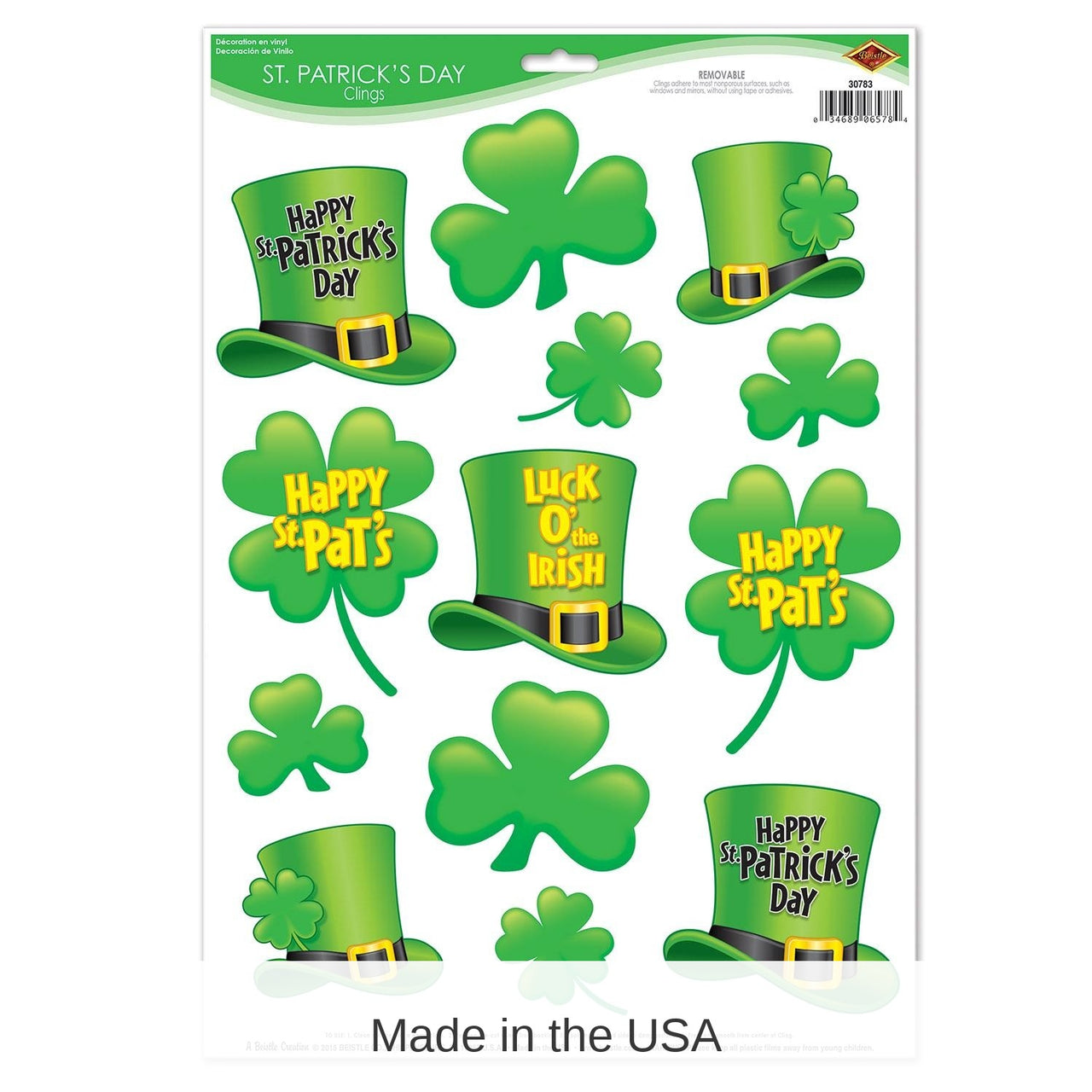 156 Piece Bulk St Patrick's Day Clings