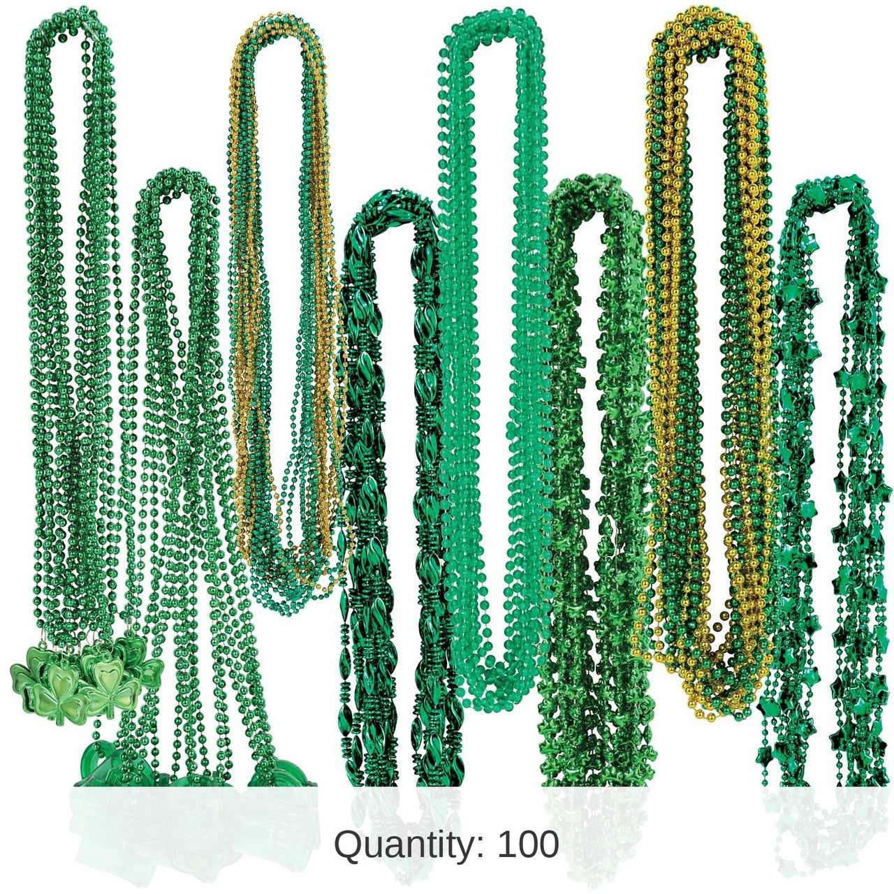 100 Pack Bulk St Patrick's Bead Assortment