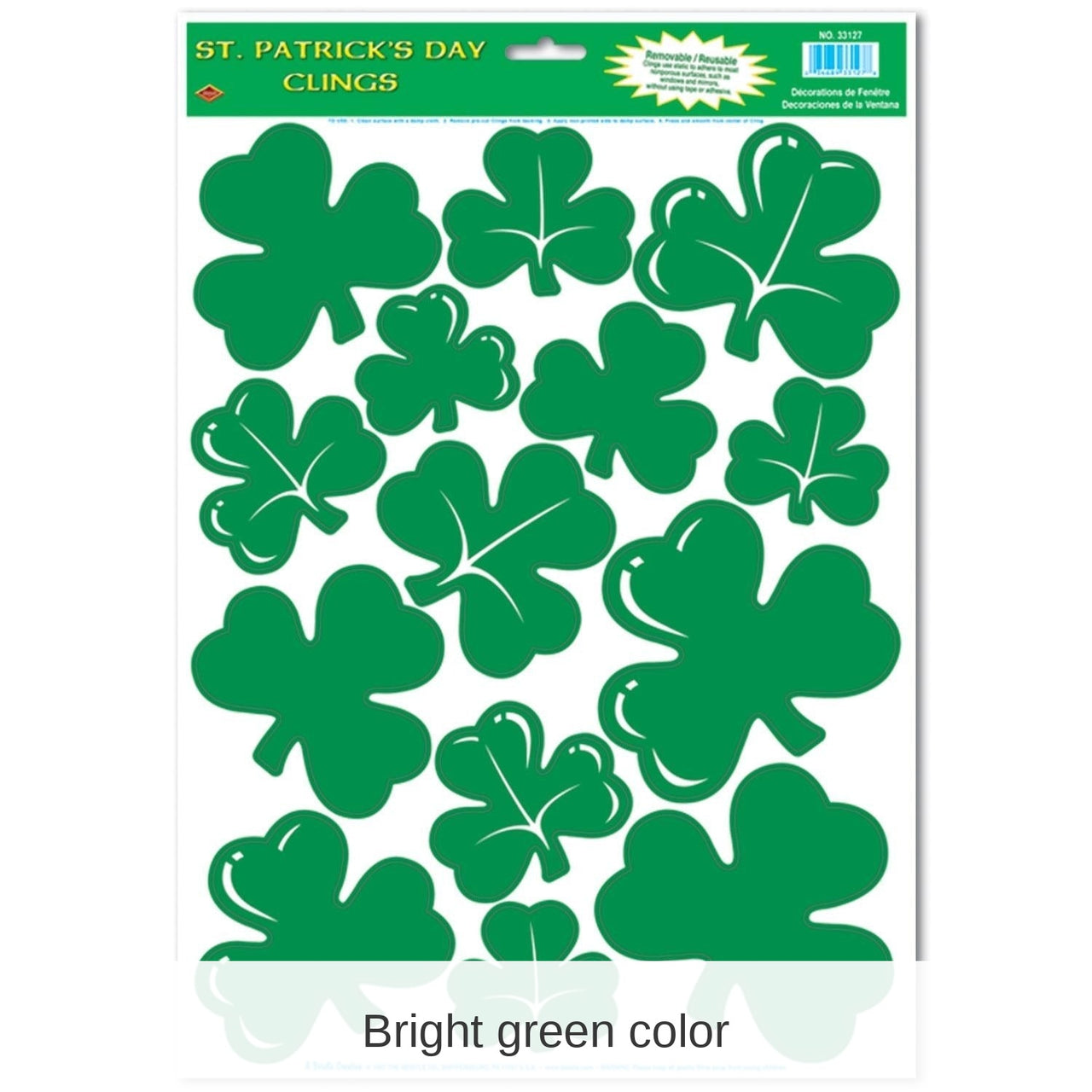 168 Piece Bulk St. Patrick's Day Shamrock Clings