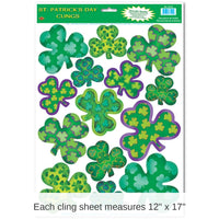 168 Piece Bulk Irish-Mood Shamrock Clings