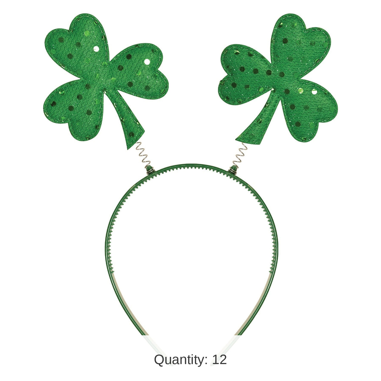 12 Pack Bulk Sequined Shamrock Boppers