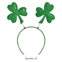 12 Pack Bulk Sequined Shamrock Boppers
