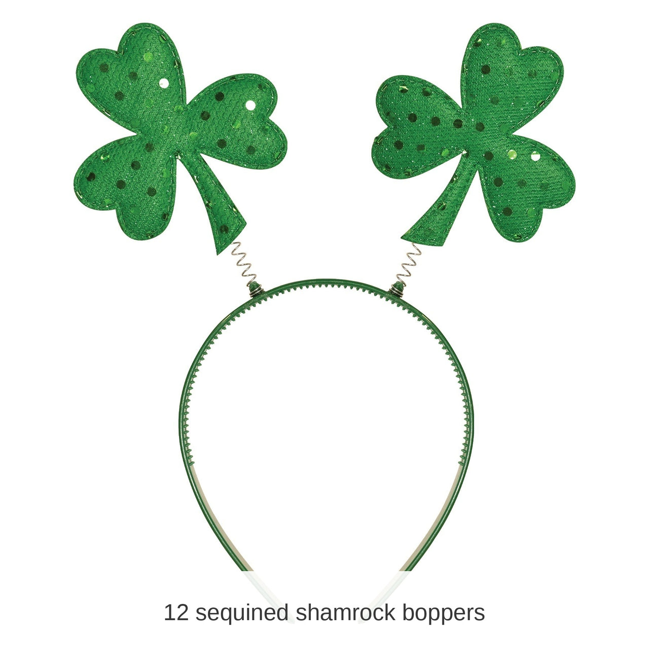 12 Pack Bulk Sequined Shamrock Boppers