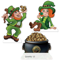 12 Pack Bulk Leprechaun & Pot O' Gold Stand-Ups