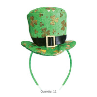 12 Pack Bulk Leprechaun Top Hat Headband St. Patrick's Day Fun