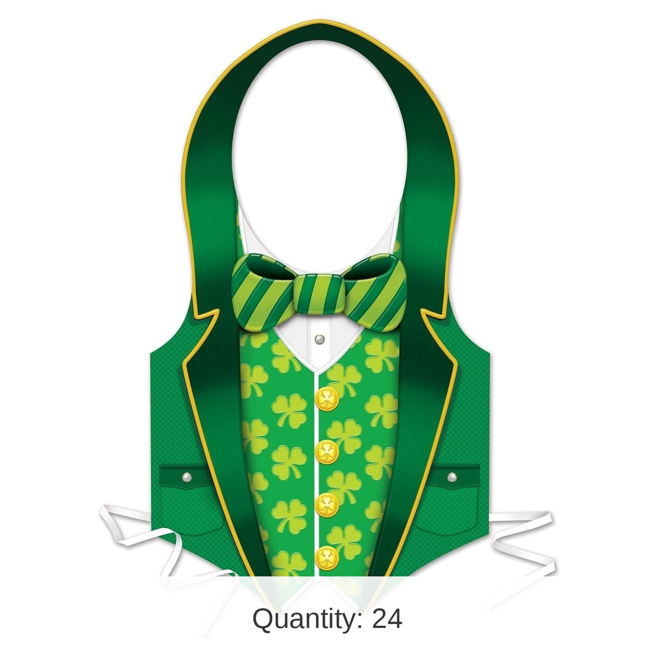 24 Pack Bulk St. Patrick's Day Plastic St Patrick Vest