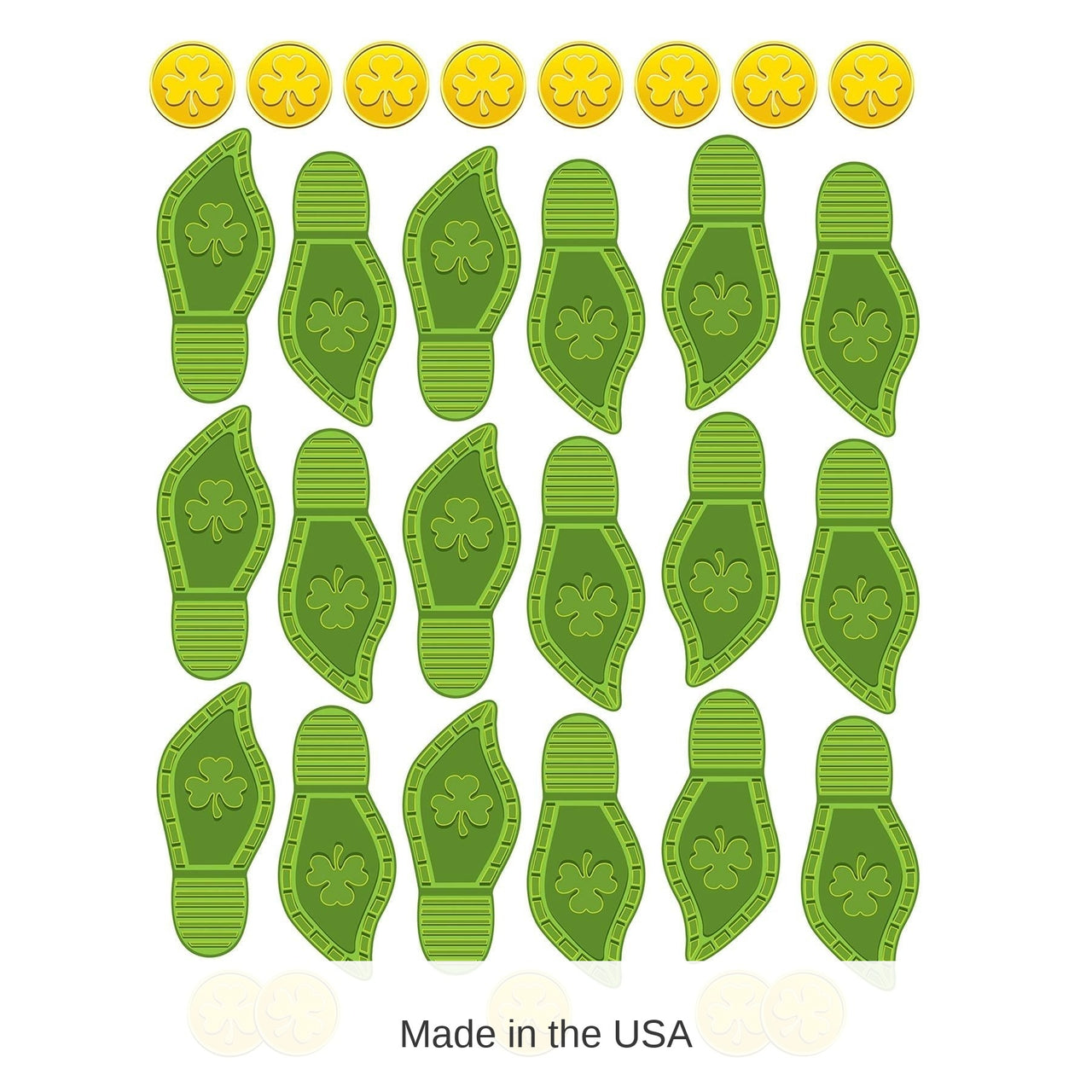 12 Pack Bulk St. Patrick's Day Leprechaun Footprints & Coins PNP