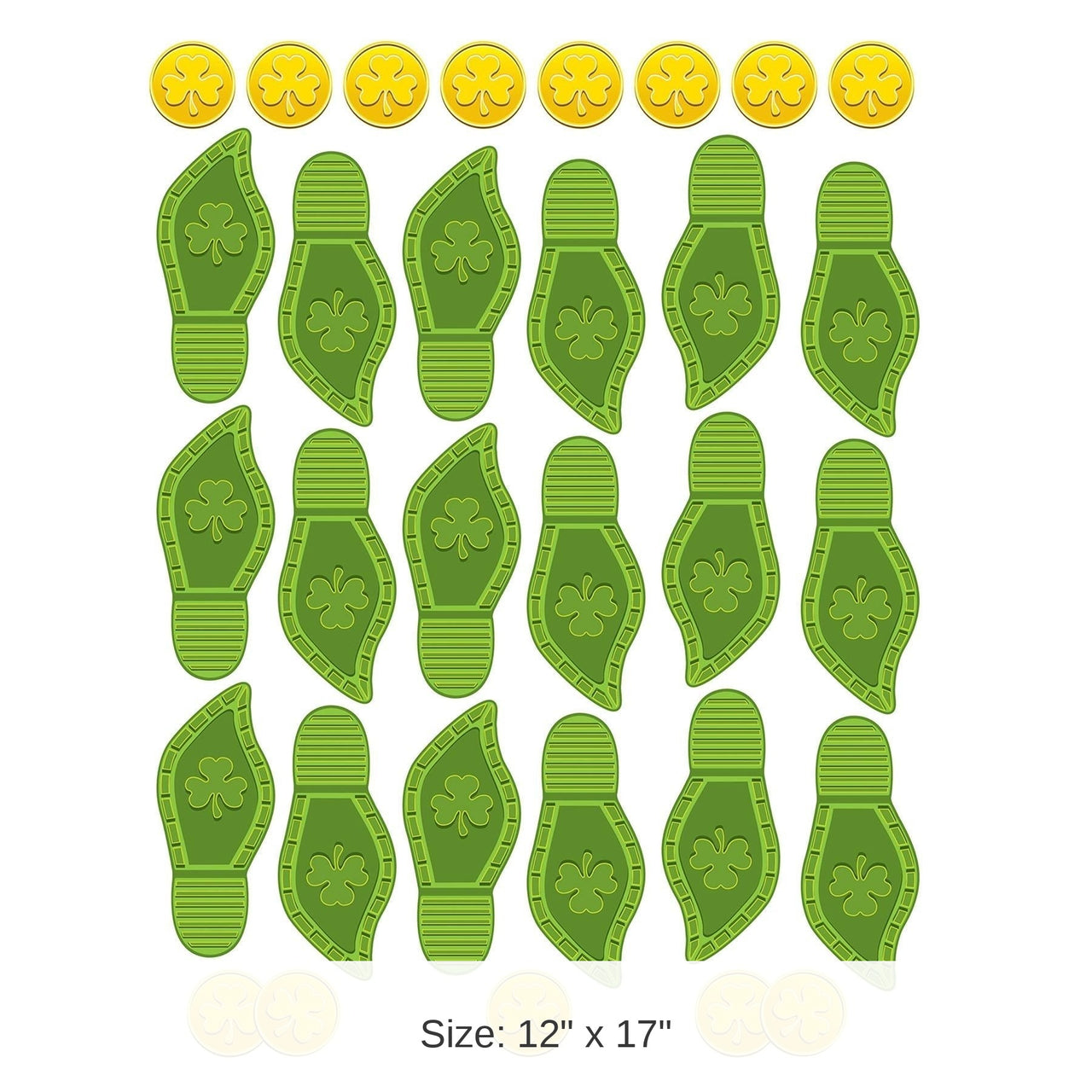 12 Pack Bulk St. Patrick's Day Leprechaun Footprints & Coins PNP