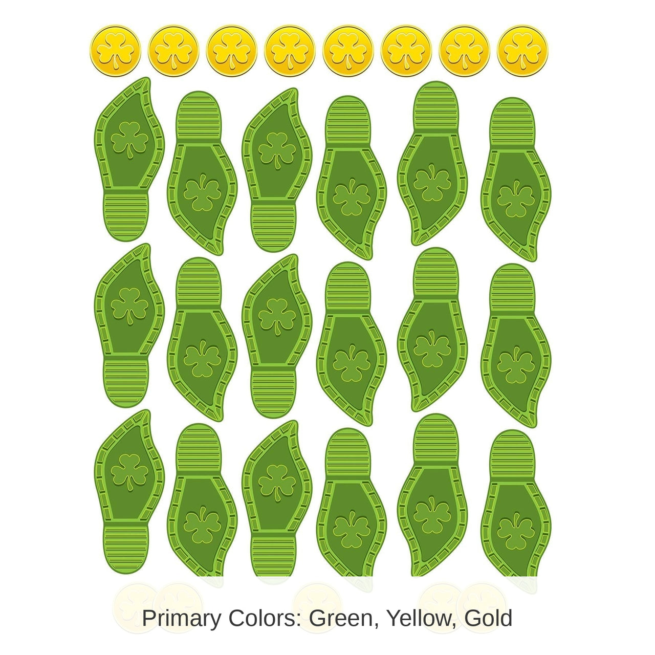 12 Pack Bulk St. Patrick's Day Leprechaun Footprints & Coins PNP