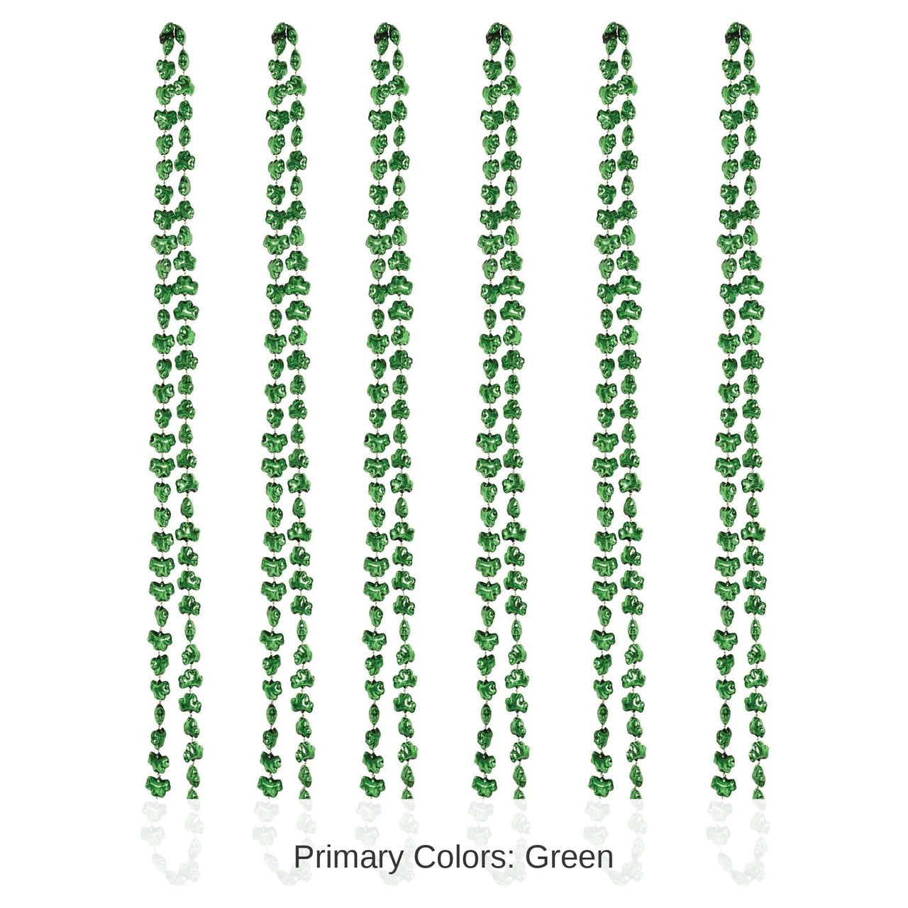 12 Pack Bulk St. Patrick's Day Mini Shamrock Bead Necklaces
