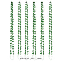 12 Pack Bulk St. Patrick's Day Mini Shamrock Bead Necklaces