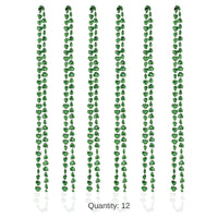 12 Pack Bulk St. Patrick's Day Mini Shamrock Bead Necklaces