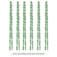 12 Pack Bulk St. Patrick's Day Mini Shamrock Bead Necklaces