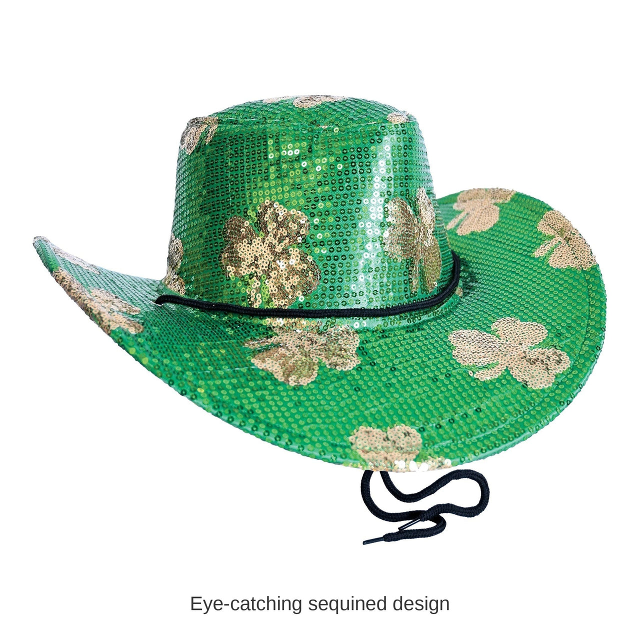6 Pack Bulk Sequined St. Patrick's Day Cowboy Hat One Size Fits Most
