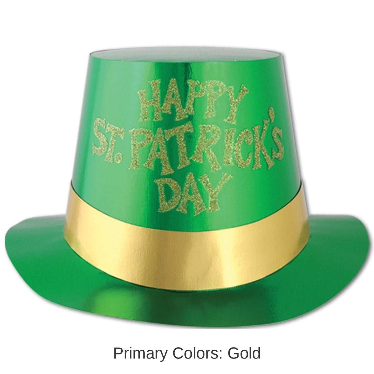 25 Pack Bulk Glittered St Patrick's Day Foil Hi-Hat