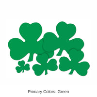 144 Pack Bulk 5 Inch St. Patrick's Day Printed Shamrock Cutout
