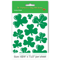 12 Packs Bulk St. Patrick's Day Shamrock Stickers 4/Pack