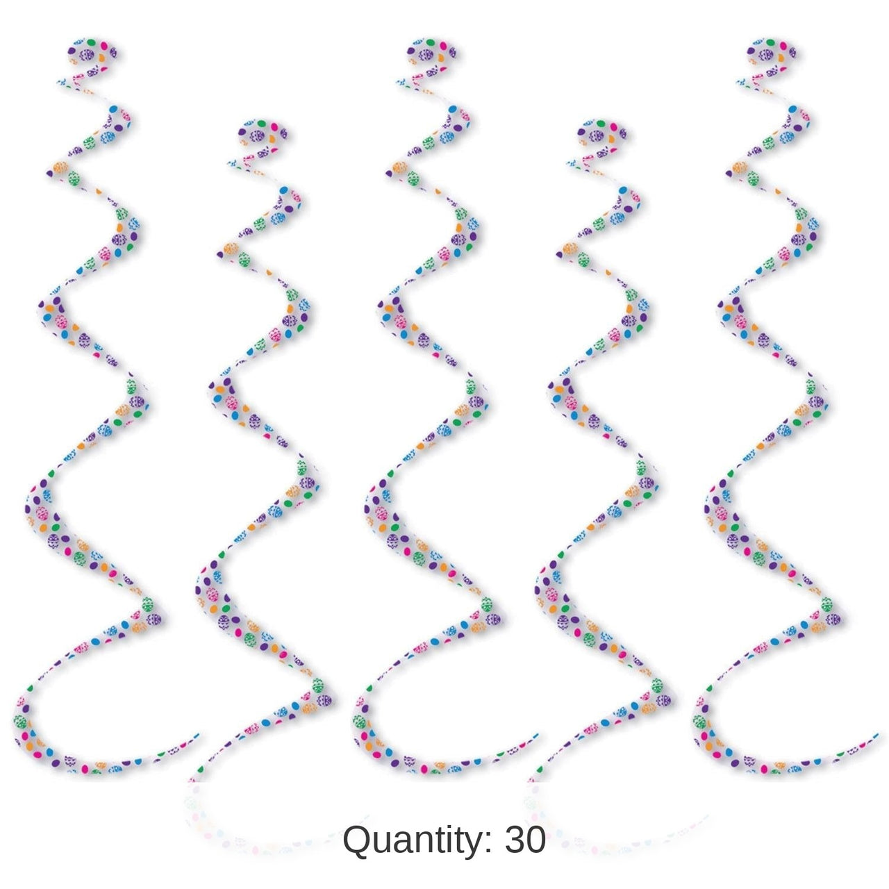 30 Piece Bulk Printed Easter Egg Twirly Whirlys