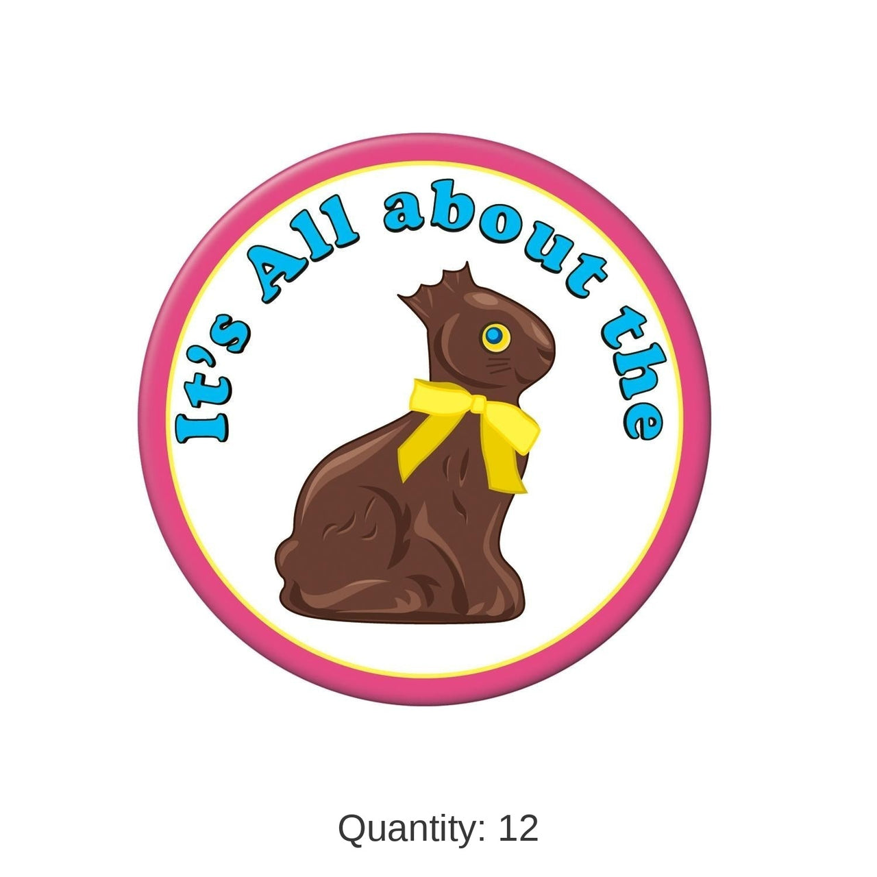 12 Pack Bulk Easter Chocolate Bunny Button