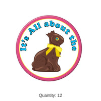12 Pack Bulk Easter Chocolate Bunny Button