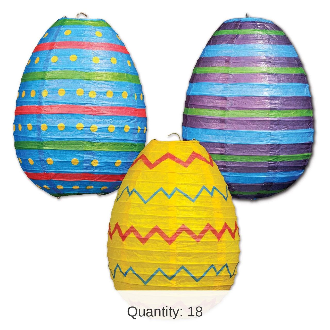 18 Pack Bulk Easter Egg Paper Lanterns