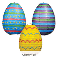18 Pack Bulk Easter Egg Paper Lanterns