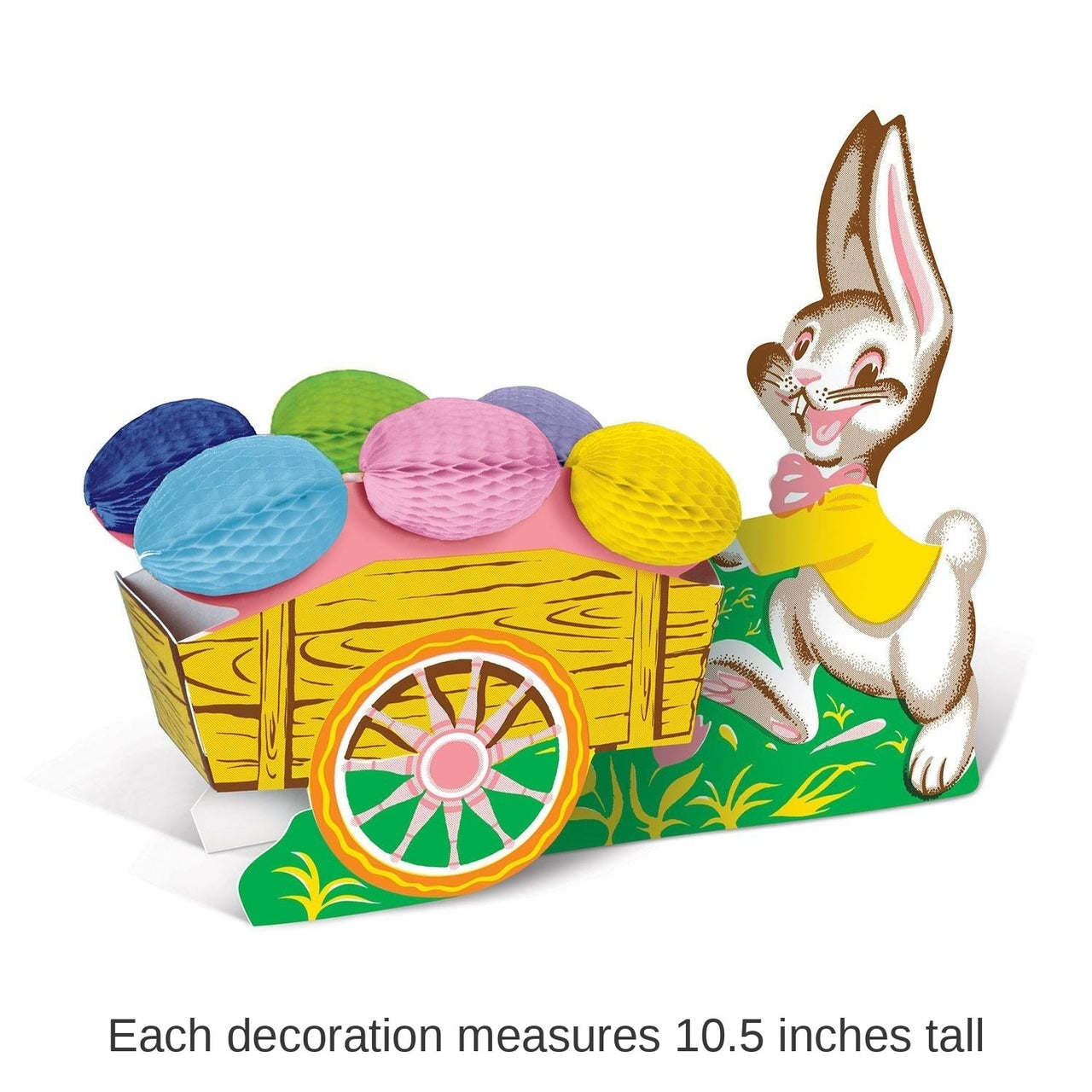12 Pack Bulk Vintage Easter Bunny with Cart Decoration