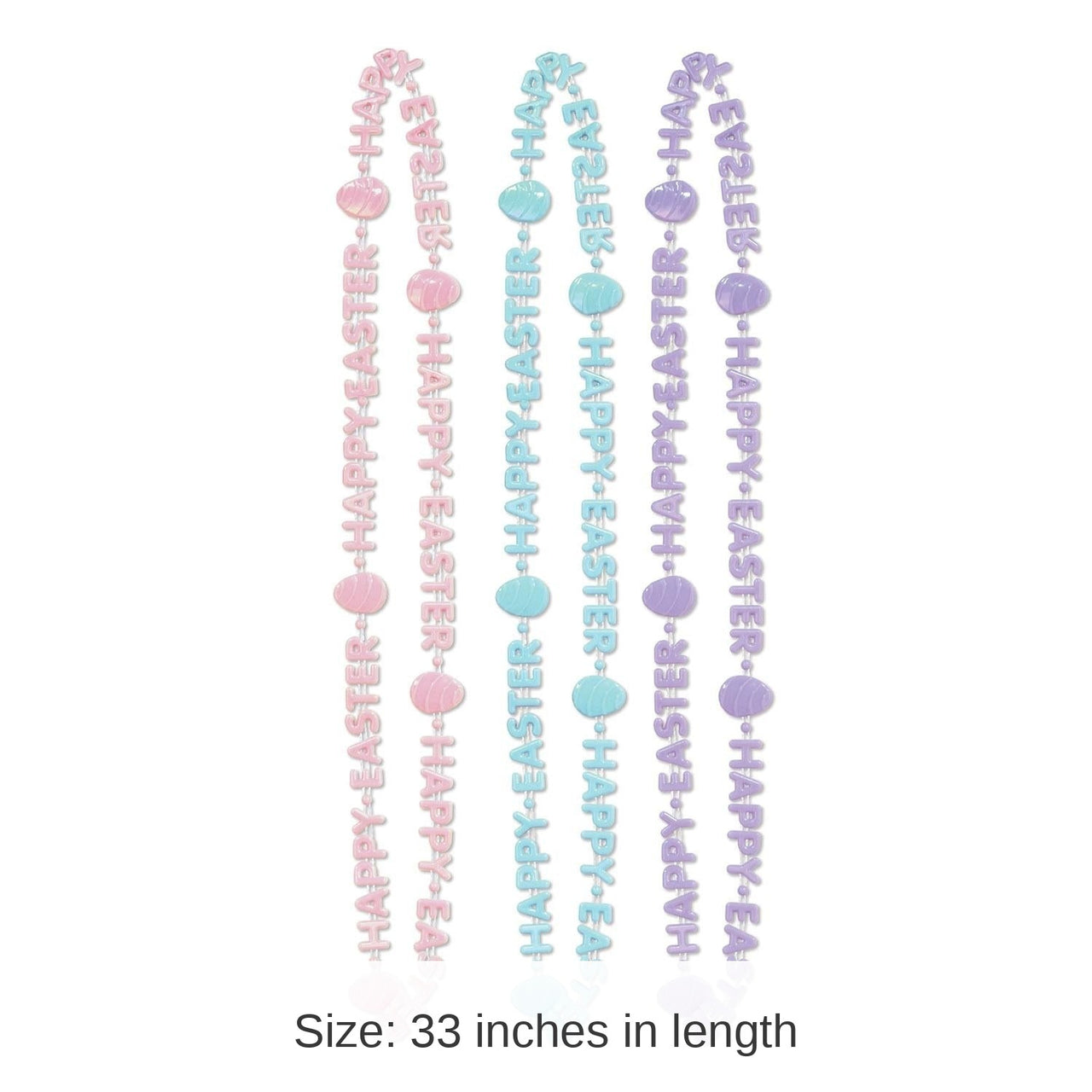 36 Pack Bulk Happy Easter Bead Necklaces