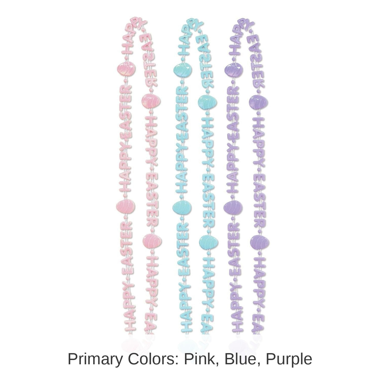 36 Pack Bulk Happy Easter Bead Necklaces