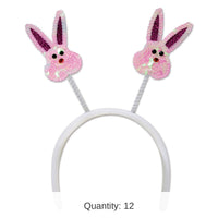 12 Pack Bulk Easter Sequined Bunny Boppers