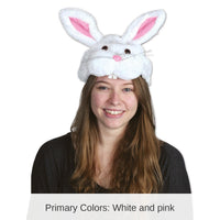 12 Pack Bulk Easter Plush Bunny Head Hat