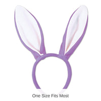 12 Pack Bulk Easter Soft-Touch Bunny Ears - lavender/white