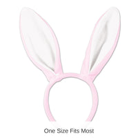 12 Pack Bulk Easter Soft-Touch Bunny Ears - pink/white