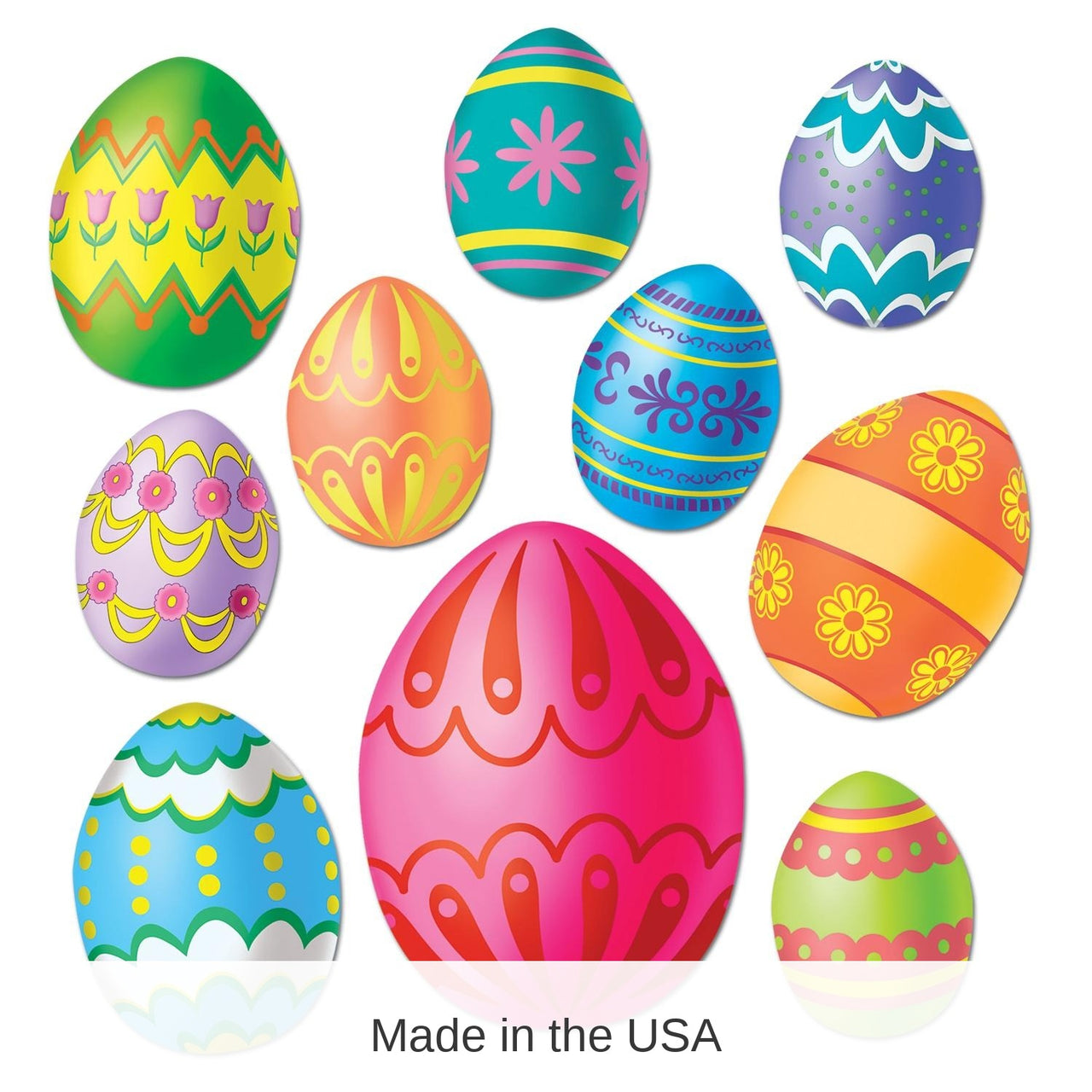 240 Pack Bulk Easter Egg Cutouts