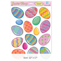 192 Piece Bulk Easter Color Bright Egg Clings