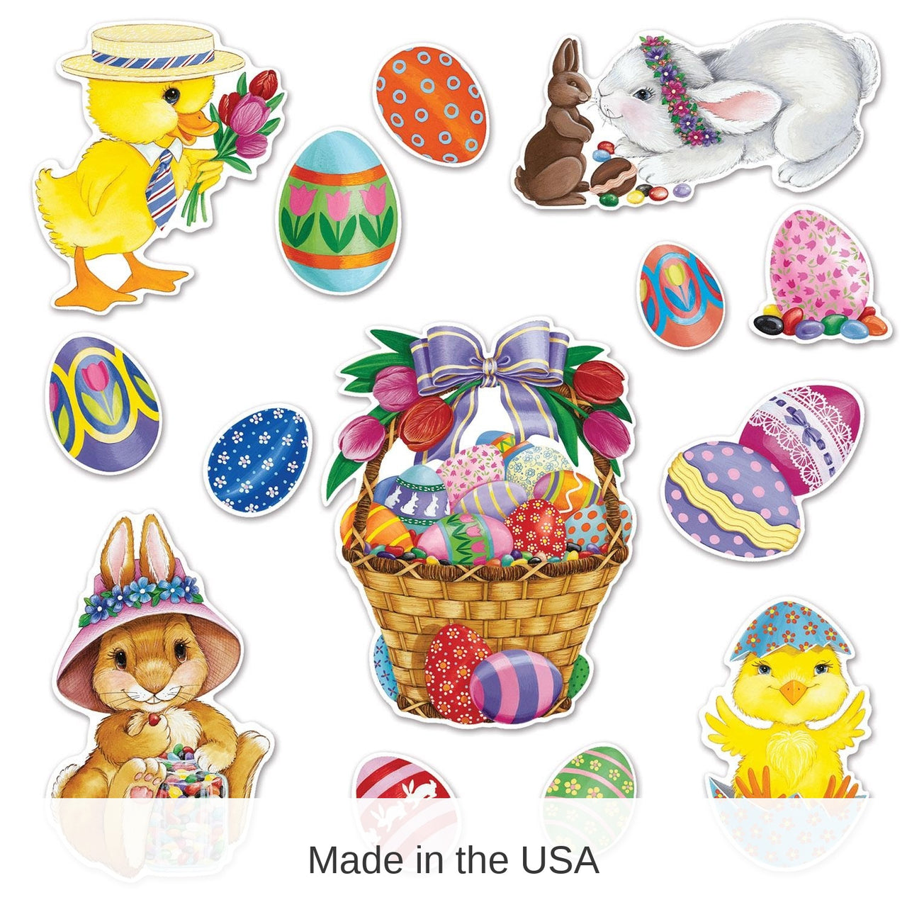 168 Piece Bulk Easter Basket/Friends Cutouts
