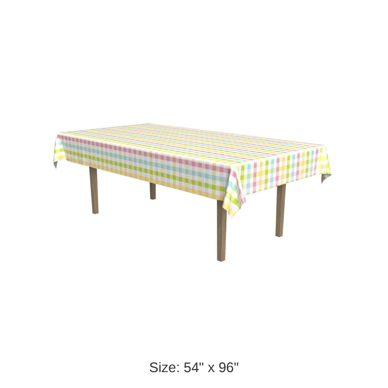 12 Pack Bulk Easter Plaid Paper Tablecover