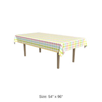 12 Pack Bulk Easter Plaid Paper Tablecover