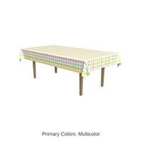 12 Pack Bulk Easter Plaid Paper Tablecover
