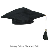 12 Pack Bulk Plush Graduate Graduation Party Cap- Black