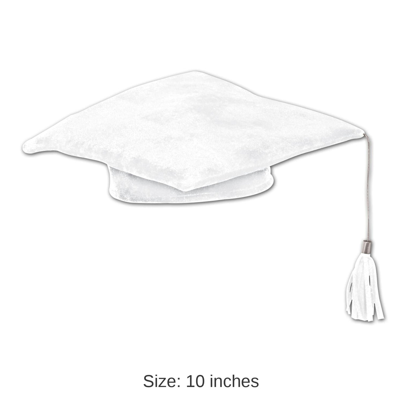 12 Pack Bulk Plush Graduate Graduation Party Cap- White