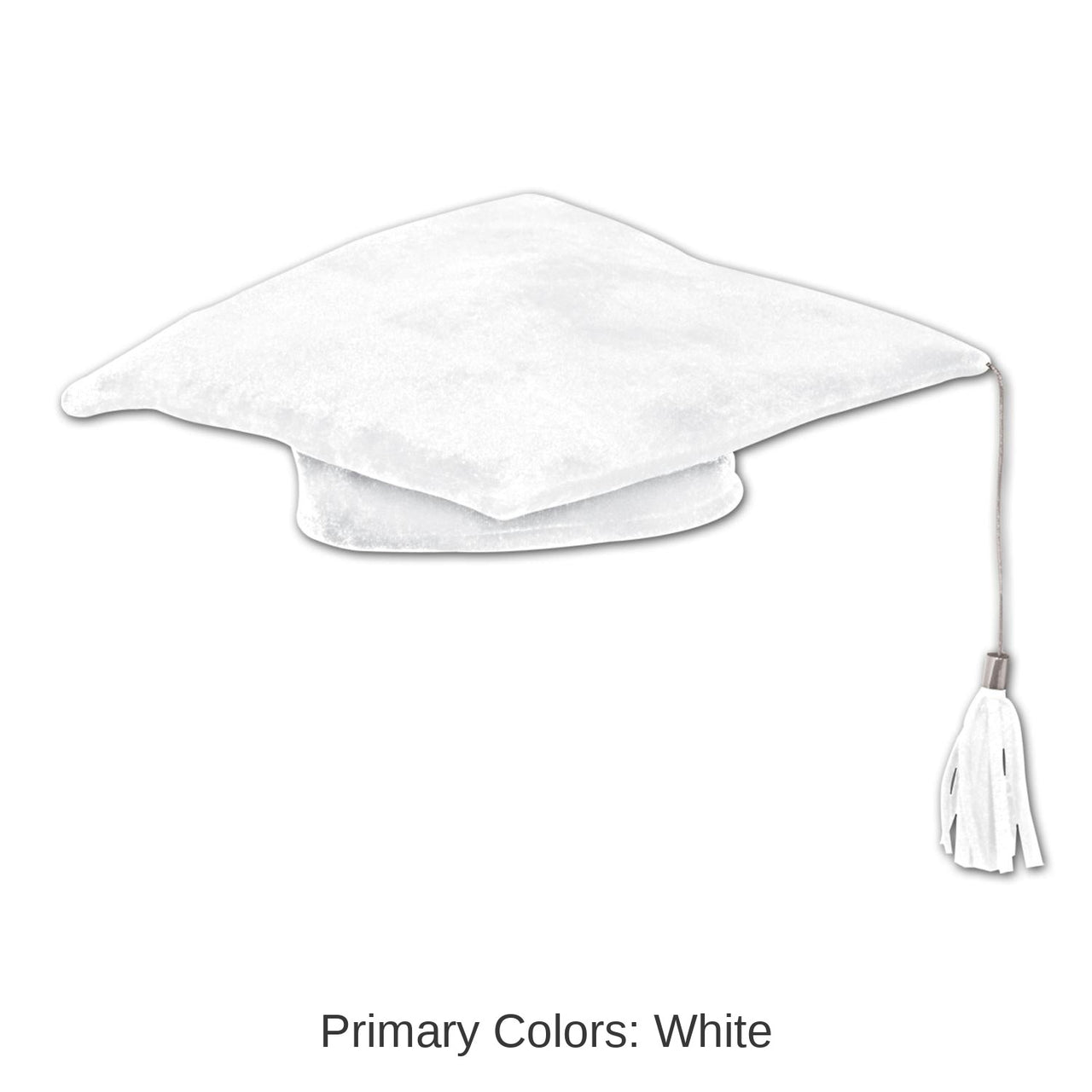 12 Pack Bulk Plush Graduate Graduation Party Cap- White