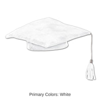 12 Pack Bulk Plush Graduate Graduation Party Cap- White