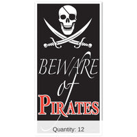12 Pack Bulk Beware Of Pirates Party Door Cover