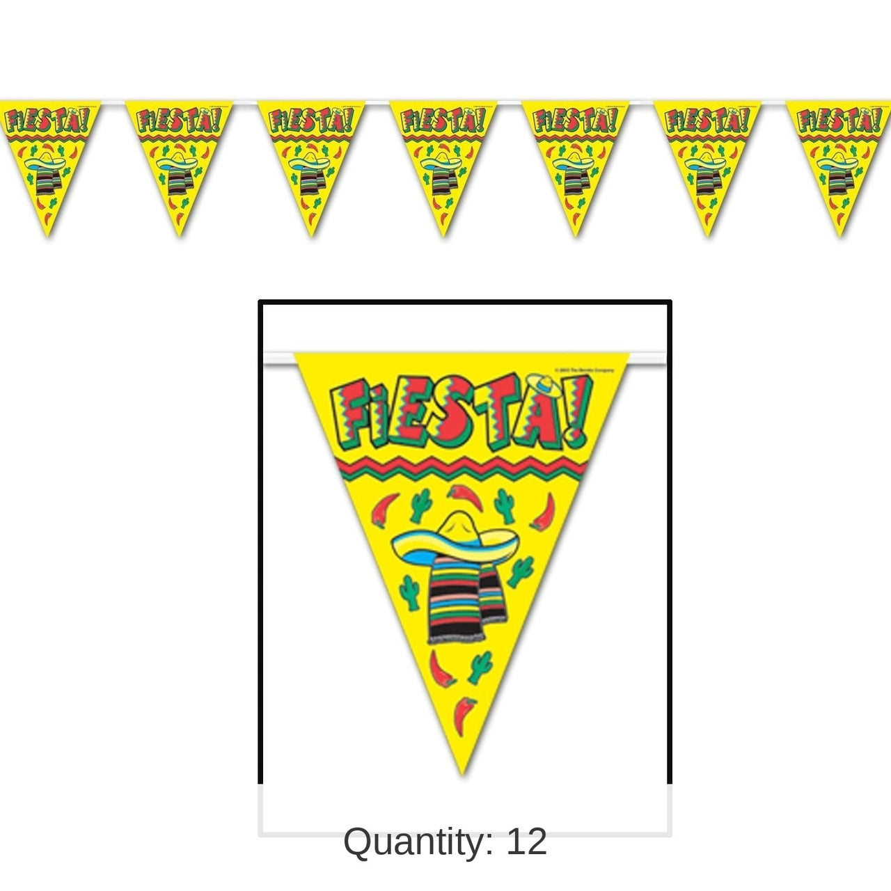 12 Pack Bulk Fiesta! Pennant Banner