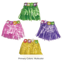 48 Pack Bulk Luau Party Drink Hula Skirts